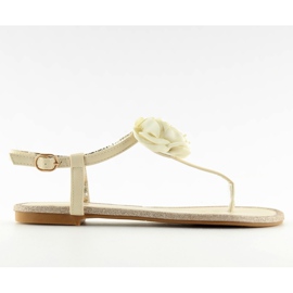 Sandaler flip-flops med beige blomma T314P Beige