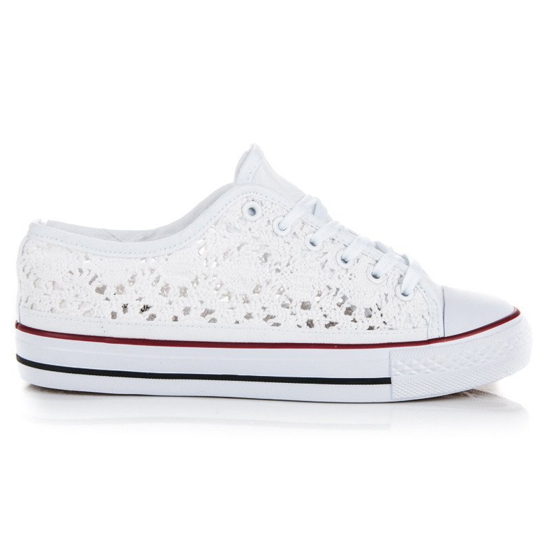 Vita sneakers i spets