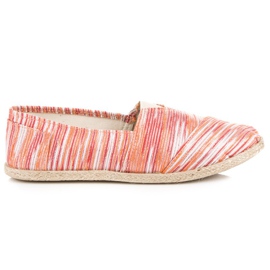 Ribbstickade espadrillor orange