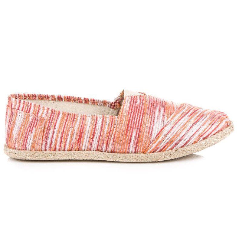 Ribbstickade espadrillor orange