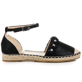Anesia Paris Svarta espadrillesandaler
