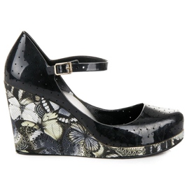 Meliskisandaler på vinceza kilklack svart