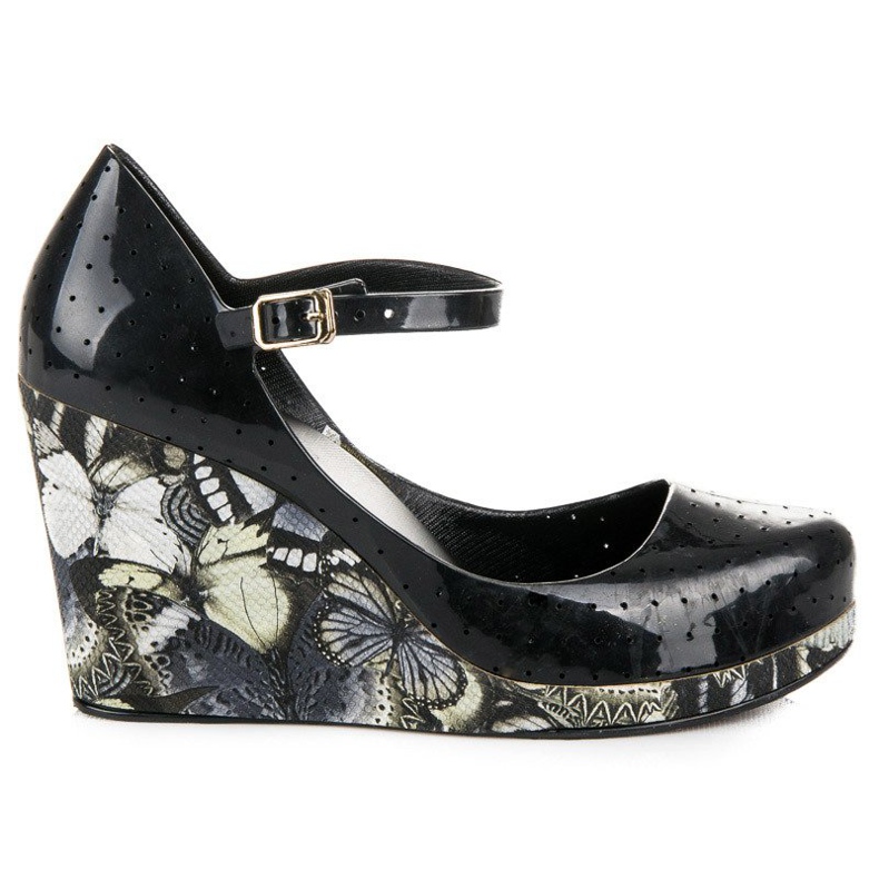 Meliskisandaler på vinceza kilklack svart