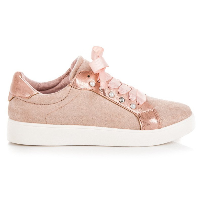 Erynn Sneakers i mocka med snörning rosa