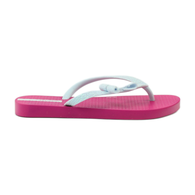Glitterflipflops med Ipanema rosett rosa grå