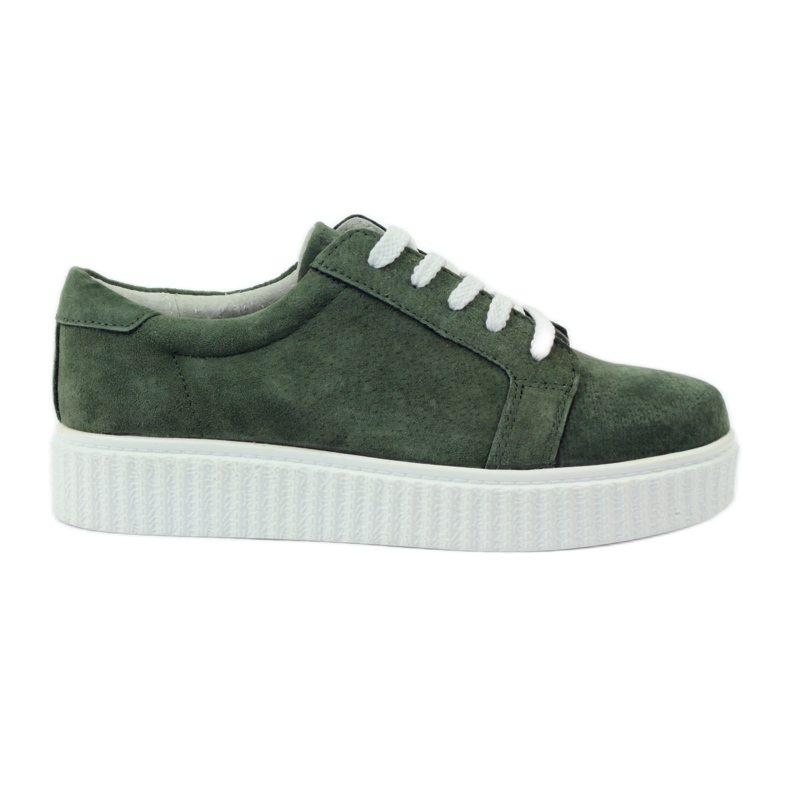 Läder Creepers skor Filippo 036 grön