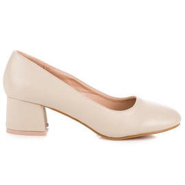 Renda Beige pumps med låga klackar