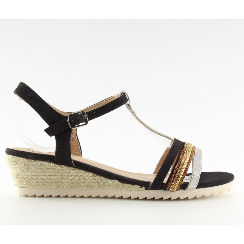 Damsandaler espadrillor svart neger