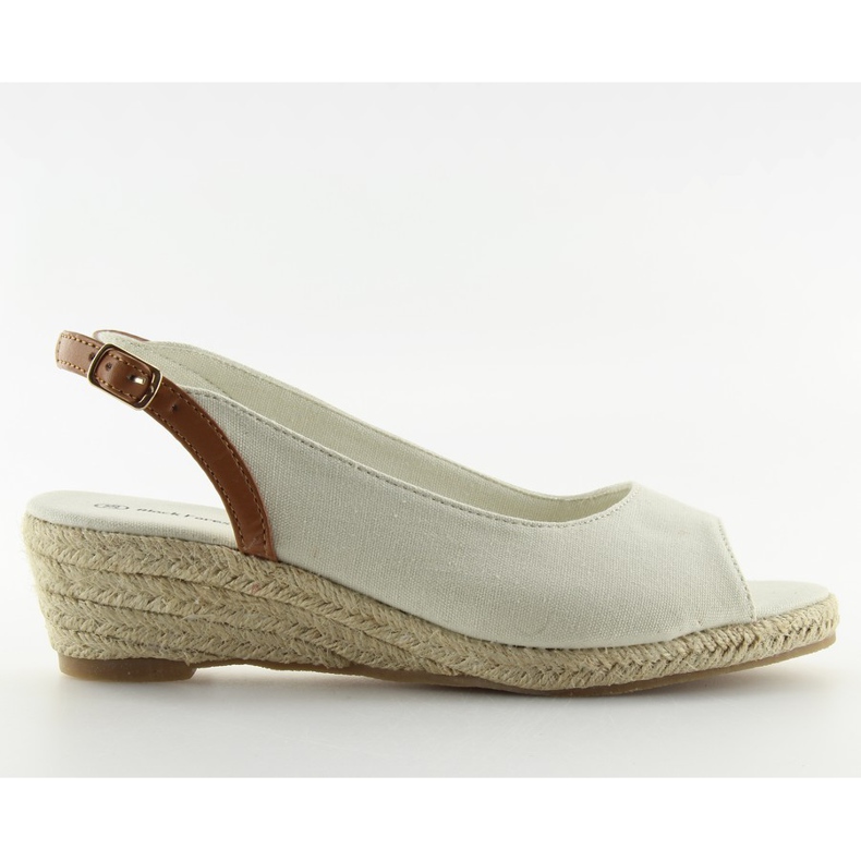 Beige beige espadrillor på låg kilklack