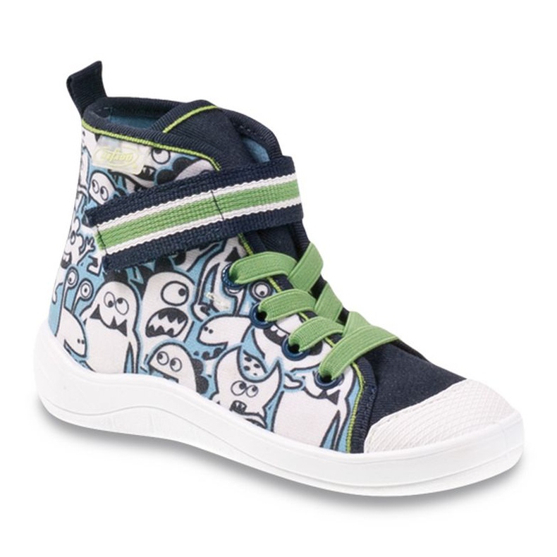 Befado barnskor färgmönster 268Y065 grön marinblå