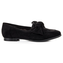 Sweet Shoes Loafers i mocka med rosett svart