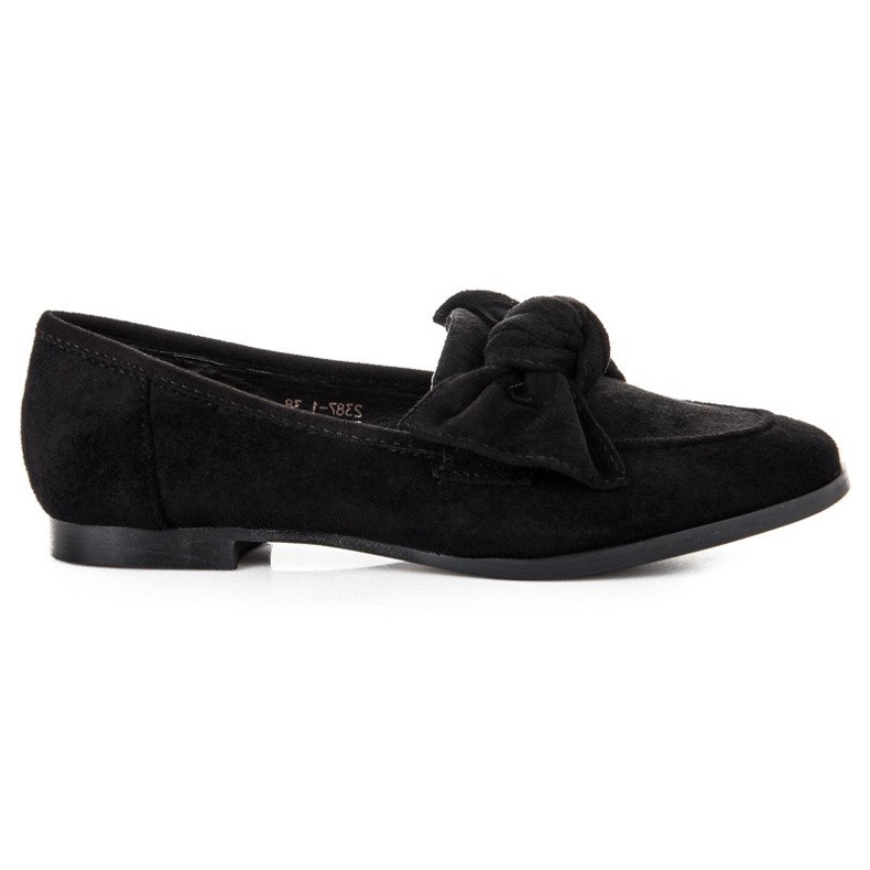 Sweet Shoes Loafers i mocka med rosett svart