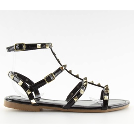 Damsandaler med svarta H56 Svarta nitar