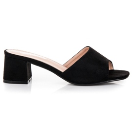 Renda Högklackade mockasandaler svart