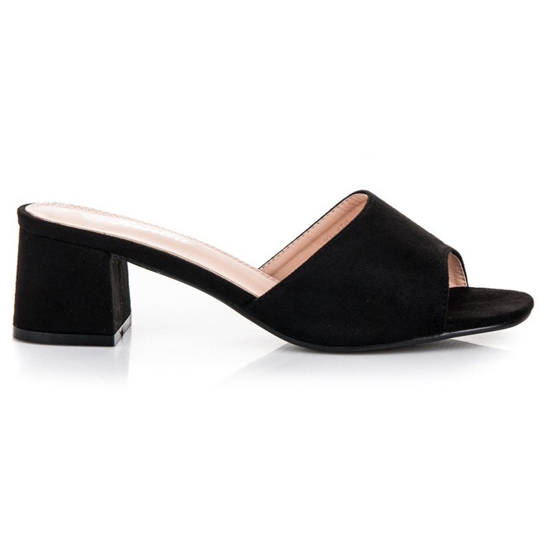 Renda Högklackade mockasandaler svart