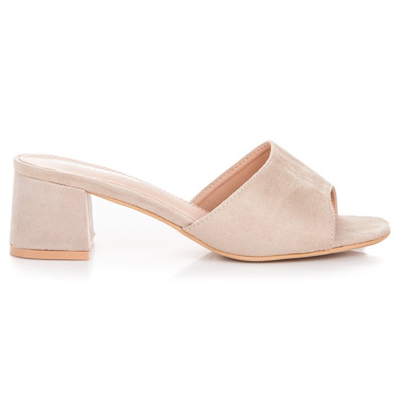 Renda Högklackade mockasandaler brun