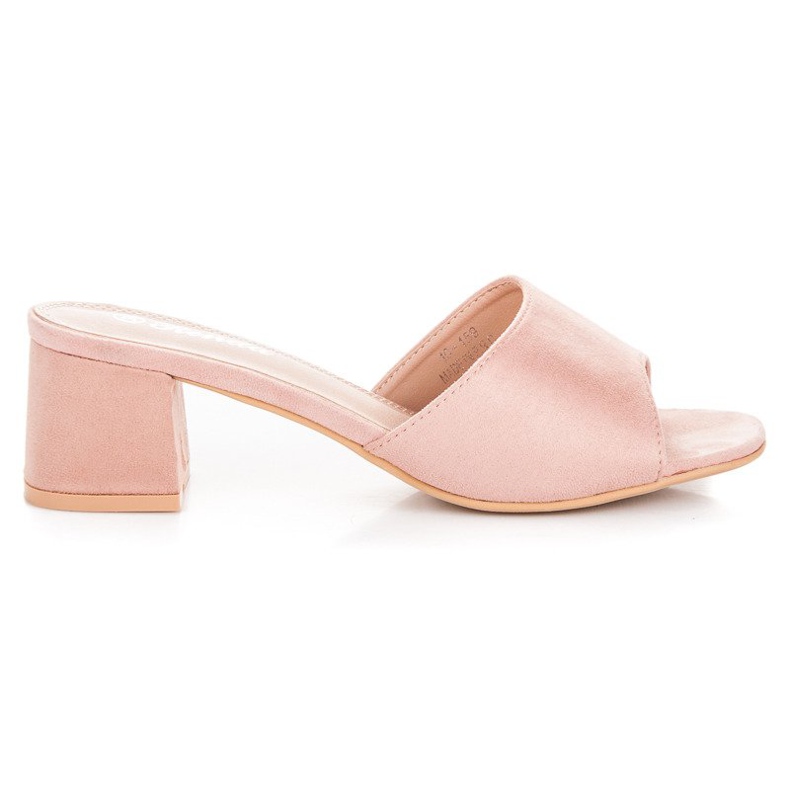 Renda Högklackade mockasandaler rosa