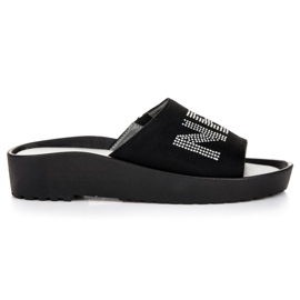 VINCEZA svarta mockatofflor