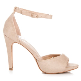 Vinceza-sandaler med hög klack i mocka brun