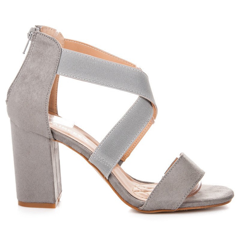 Grå vinceza sandaler med dragkedja