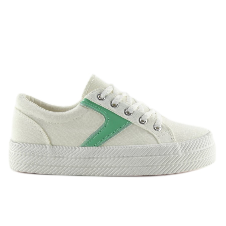 Vita sneakers med hög sula K1831401 Blanco
