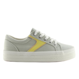 Gråa sneakers på hög sula K1831401 Gris