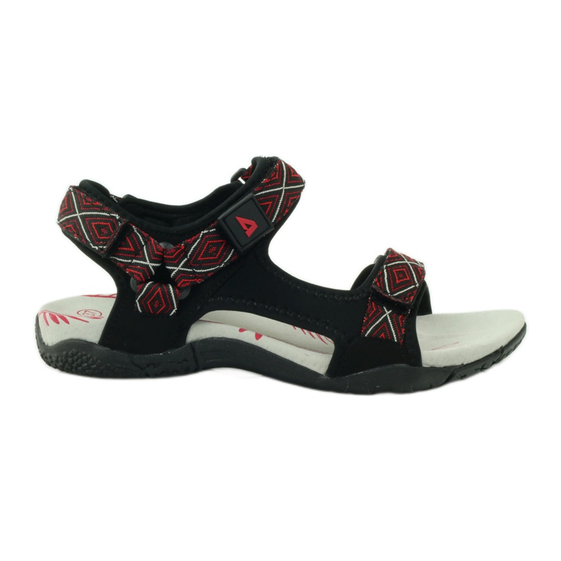 American Club Sandaler med ett amerikanskt 6102-läderinlägg svart röd