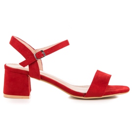 Renda Högklackade sandaler röd