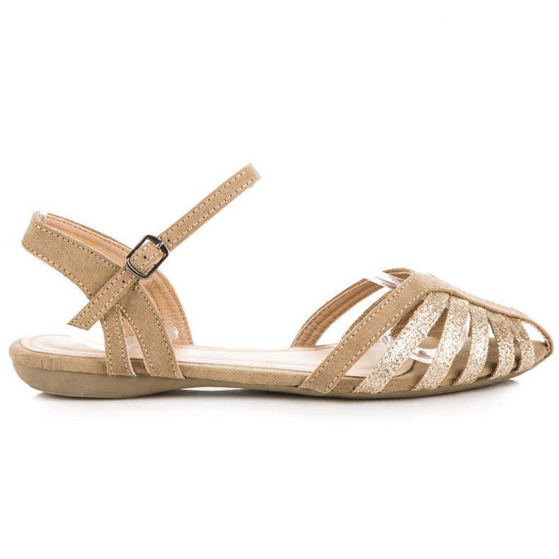 Eleganta platta vinceza sandaler brun