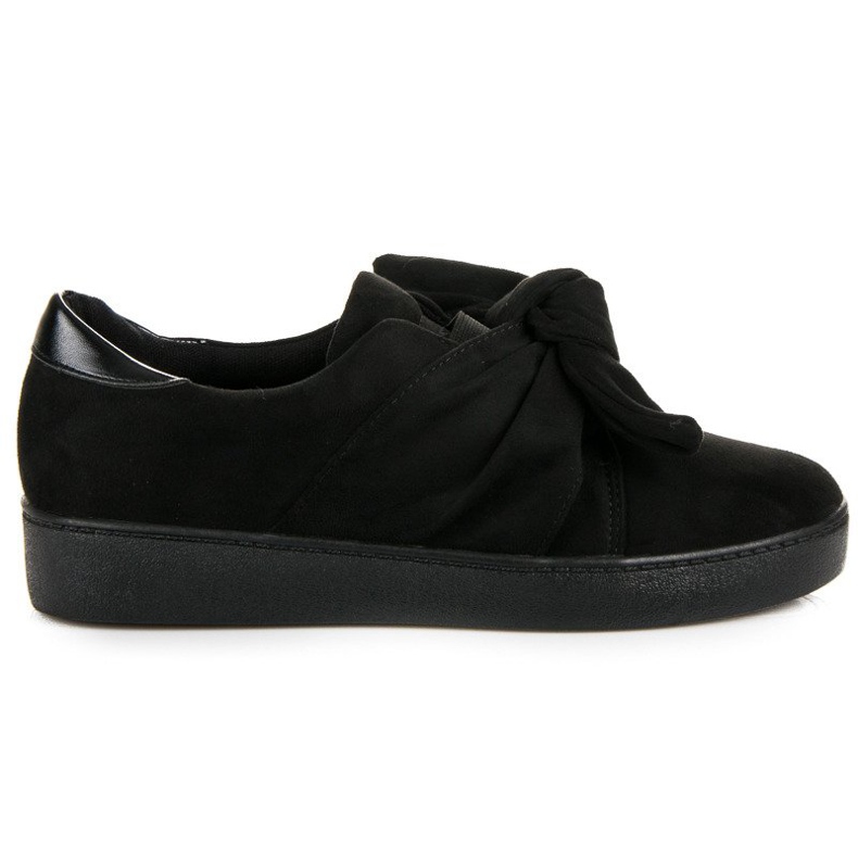 Bestelle Slip-on sneakers med rosett svart