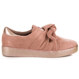 Bestelle Slip-on sneakers med rosett rosa