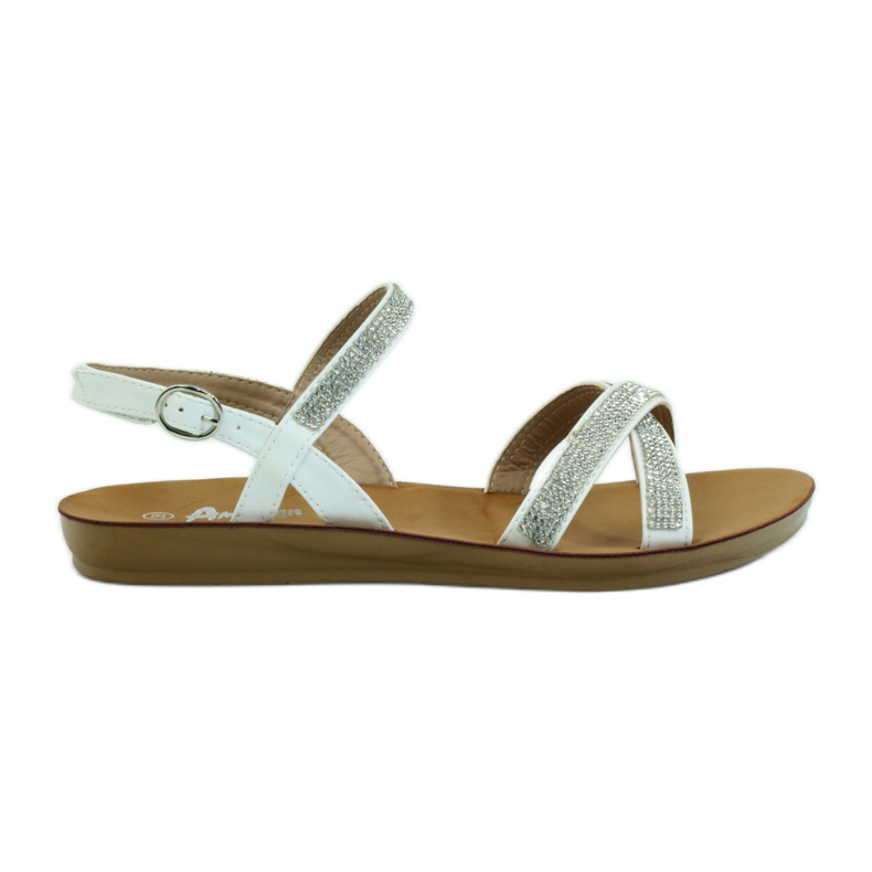American Club Sandal med cubic zirconia amerikansk 170430 vit