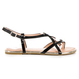 Evento Svarta platta sandaler