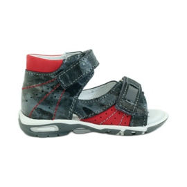 Läderpojkarnas sandaler med kardborrband och reflektorer Renbut 1407 Gray grå