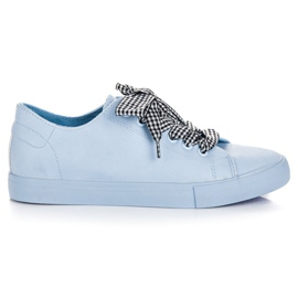 Ideal Shoes Blå Sneakers Med Fransar