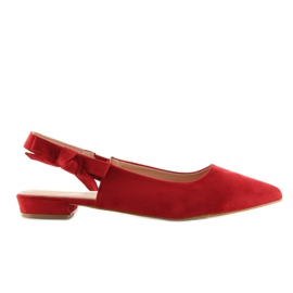 Röda ballerinor med öppen klack 100-879SA