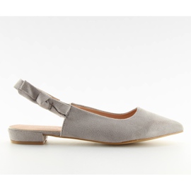 Grå ballerinor med öppen klack 100-879SA-1