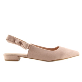 Öppen klack ballerinor rosa 100-879SA