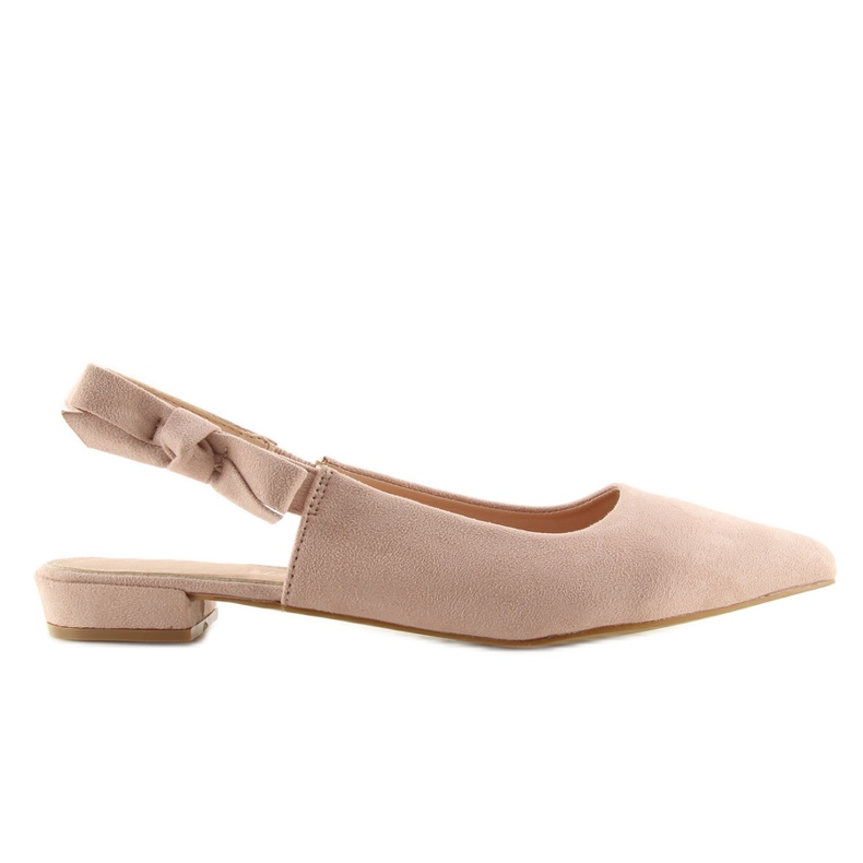 Öppen klack ballerinor rosa 100-879SA