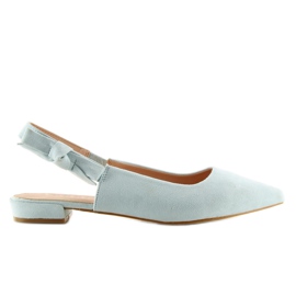 Blå 100-879 ballerinor med öppen klack