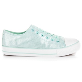 Sport Mint bundna sneakers grön