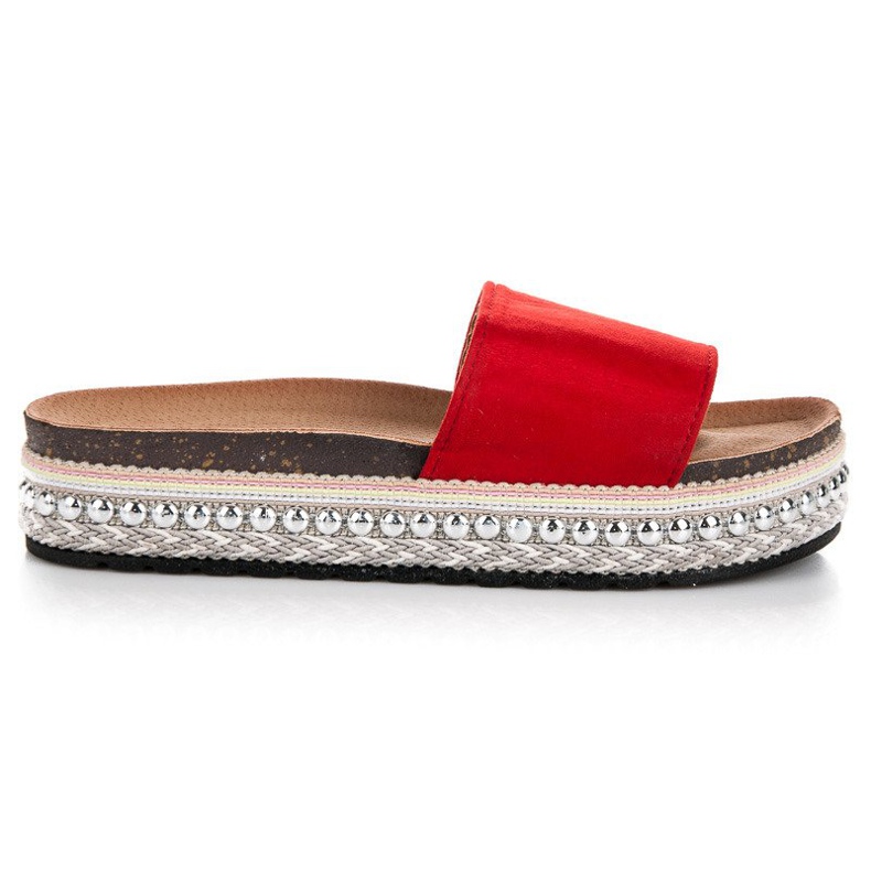 Seastar Moderiktiga boho tofflor röd