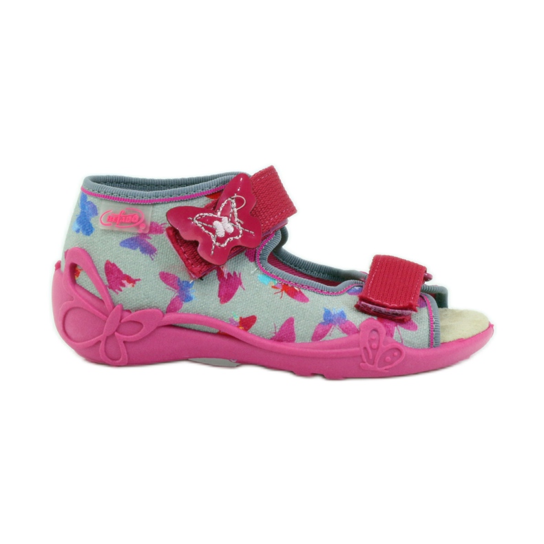 Befado 242p077 sandaler med läderinlägg rosa grå