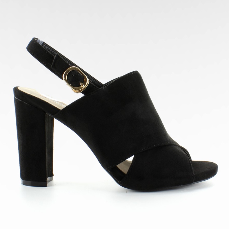 Bredklackade sandaler M227P Svart