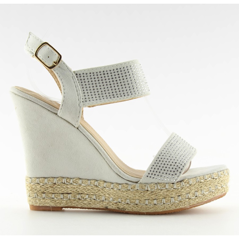 Gråa sandaler på kilklack 3811-7 Grå