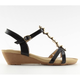 Svarta sandaler på låg kilklack svart HX-1 Svart