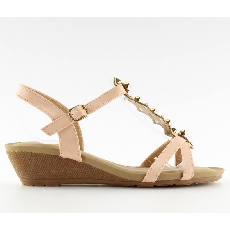 Sandaler på låg kilklack rosa HX-1 Rosa