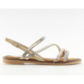Sandaler med beige cubic zirconia FM814 aprikos