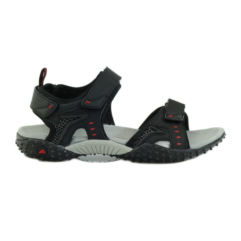 American Club Sandaler med ett amerikanskt läderinlägg från 1715 svart