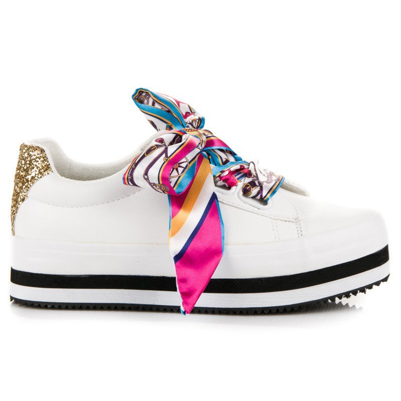 Vices Snygga sneakers på skruvstädplattformen vit